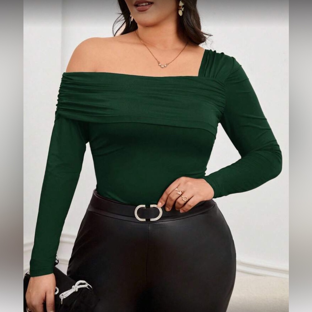 Elegant Green Off-Shoulder Top